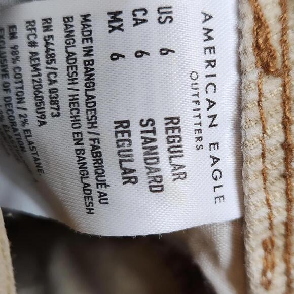 AEO Women's Tan Corduroy Mom Straight Jeans- 6 Regular - Picture 7 of 9